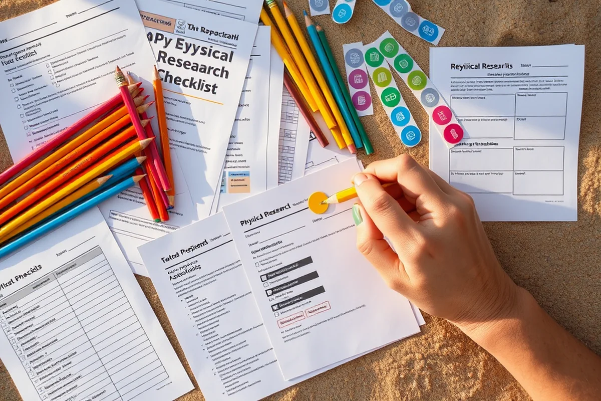physical education research checklist — Physical Education Research Checklist (the finished result)